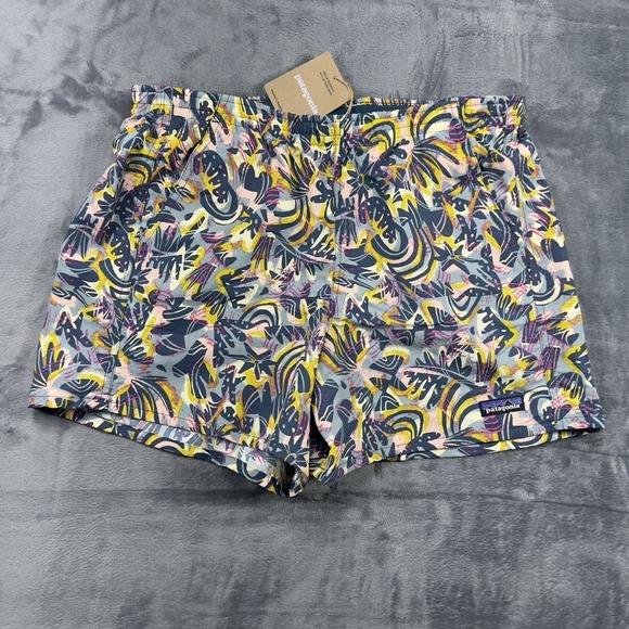 Patagonia Pants - Patagonia Women's Baggies 5" Shorts Wild Botanist Tidal Teal Beach 57059 Size XL